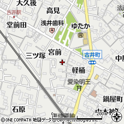 愛知県安城市古井町宮前13周辺の地図