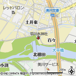 愛知県岡崎市大平町下市場周辺の地図