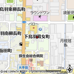 京都府京都市伏見区下鳥羽澱女町周辺の地図