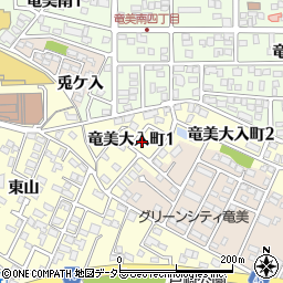 愛知県岡崎市竜美大入町周辺の地図