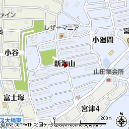愛知県知多郡阿久比町宮津新海山周辺の地図