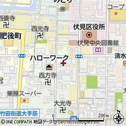 京都府京都市伏見区東町199周辺の地図