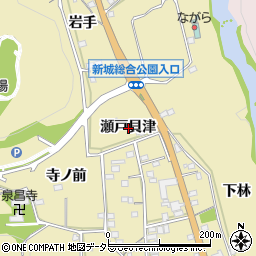 愛知県新城市大海瀬戸貝津周辺の地図