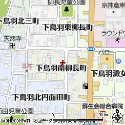京都府京都市伏見区下鳥羽南柳長町周辺の地図