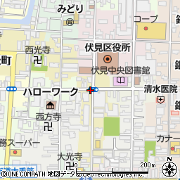 京都府京都市伏見区東組町周辺の地図