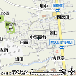 愛知県知多郡阿久比町卯坂中野屋敷周辺の地図