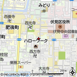 京都府京都市伏見区東町206周辺の地図