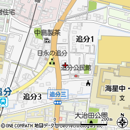 三重県四日市市追分周辺の地図