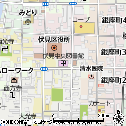 京都市伏見中央図書館周辺の地図