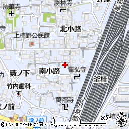 京都府向日市上植野町周辺の地図