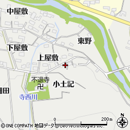 愛知県岡崎市生平町上屋敷周辺の地図