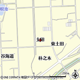 愛知県常滑市矢田土田周辺の地図
