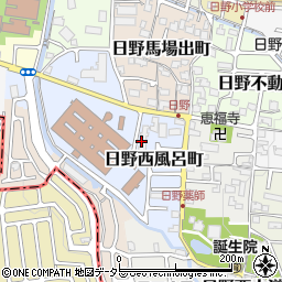 京都府京都市伏見区日野西風呂町周辺の地図