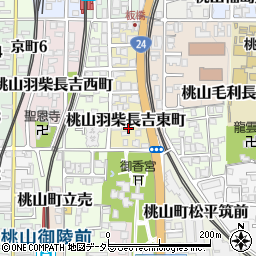 京都府京都市伏見区桃山羽柴長吉東町周辺の地図
