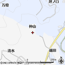 愛知県新城市須長仲山周辺の地図