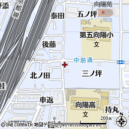 京都府向日市上植野町（三ノ坪）周辺の地図