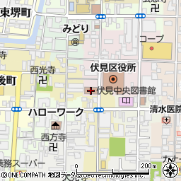 京都市役所　上下水道局南部営業所周辺の地図