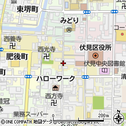 京都府京都市伏見区紺屋町周辺の地図