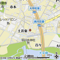 愛知県岡崎市大平町瓦屋前22周辺の地図