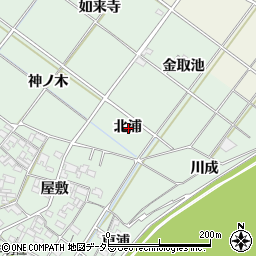 愛知県岡崎市下佐々木町北浦周辺の地図