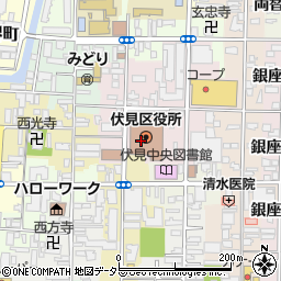 京都市役所　伏見区役所保健福祉センター健康長寿推進課地域支援担当周辺の地図