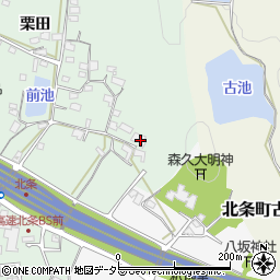 兵庫県加西市北条町栗田584周辺の地図