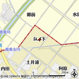 愛知県安城市河野町圦ノ下周辺の地図