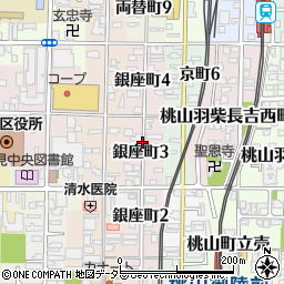 京都府京都市伏見区銀座町3丁目周辺の地図