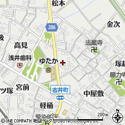 愛知県安城市古井町豊日周辺の地図
