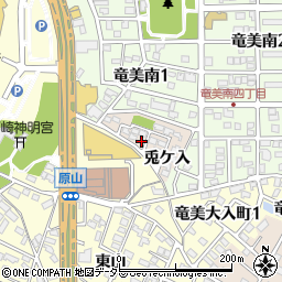 愛知県岡崎市明大寺町兎ケ入周辺の地図