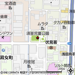 須釜児童公園周辺の地図