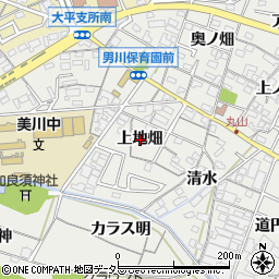 愛知県岡崎市丸山町上地畑周辺の地図