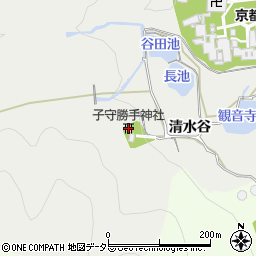 子守勝手神社周辺の地図