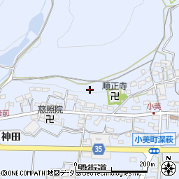 愛知県岡崎市小美町（入山手）周辺の地図