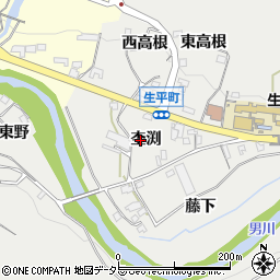 愛知県岡崎市生平町杢渕周辺の地図