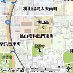 京都府京都市伏見区桃山毛利長門東町周辺の地図