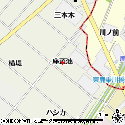 愛知県安城市安城町座頭池周辺の地図