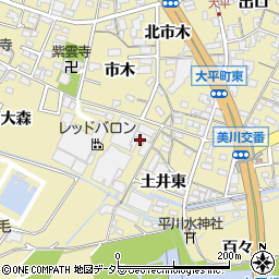 愛知県岡崎市大平町東大森周辺の地図