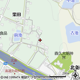 兵庫県加西市北条町栗田596周辺の地図