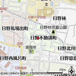 京都府京都市伏見区日野不動講町周辺の地図