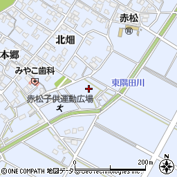 愛知県安城市赤松町隅田川周辺の地図