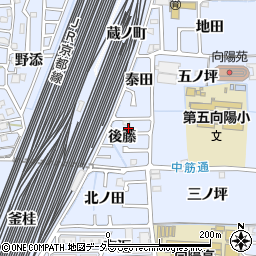 京都府向日市上植野町（後藤）周辺の地図