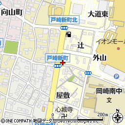 愛知県岡崎市戸崎町郷畔周辺の地図