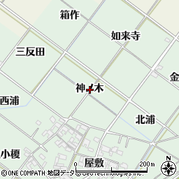 愛知県岡崎市下佐々木町神ノ木周辺の地図