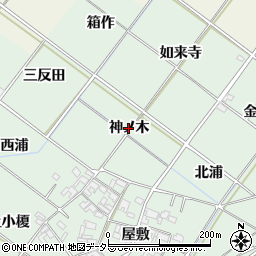 愛知県岡崎市下佐々木町（神ノ木）周辺の地図