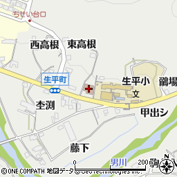 岡崎市生平学区こどもの家周辺の地図
