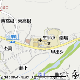 岡崎市立生平小学校周辺の地図