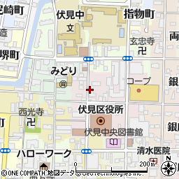 京都府京都市伏見区鷹匠町周辺の地図