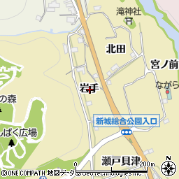 愛知県新城市大海岩手周辺の地図