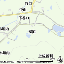 兵庫県宝塚市上佐曽利安宅周辺の地図